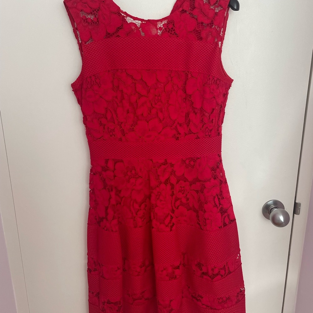 Elegant Red Lace Dress